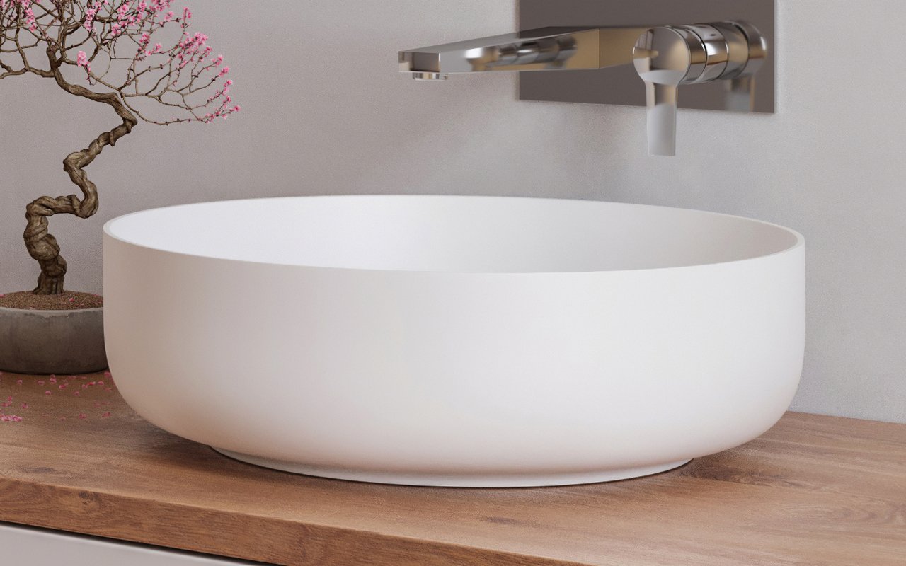 white vessel sink