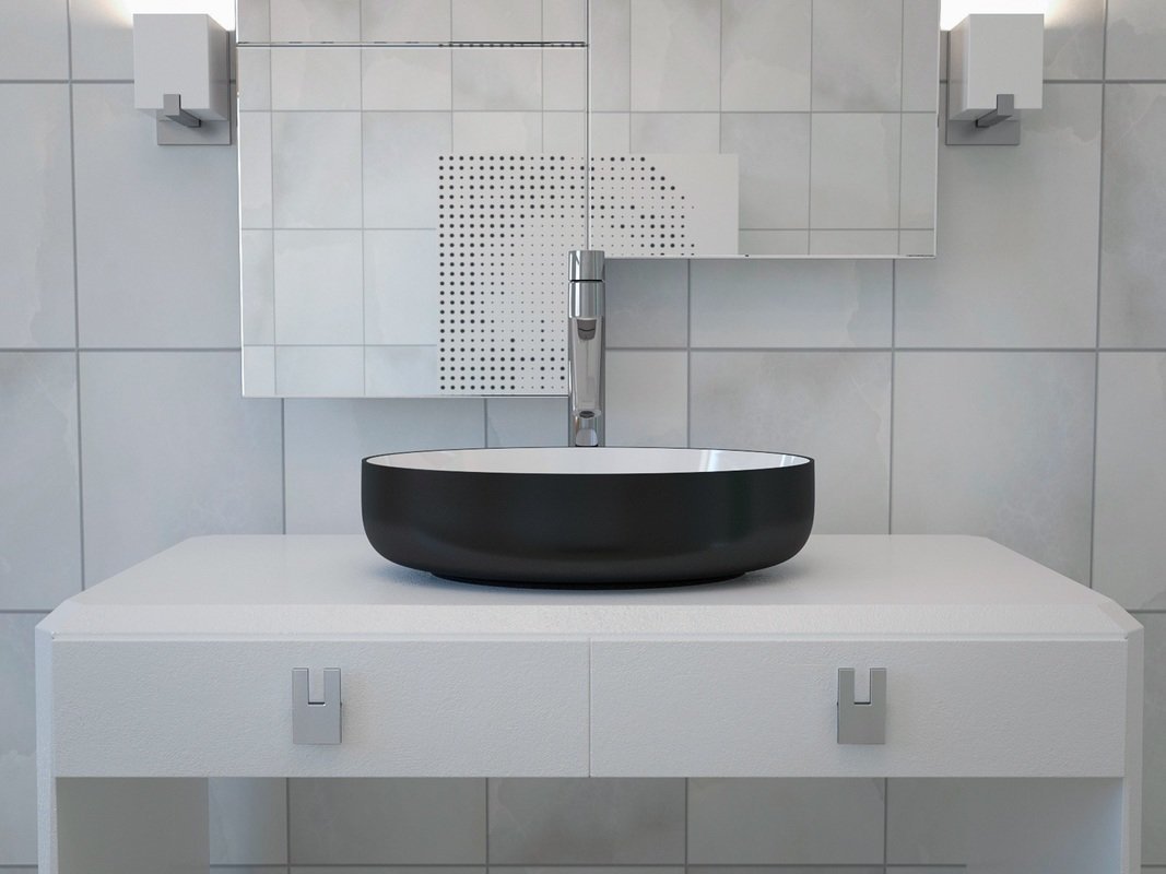 Black and White Vessel Sink