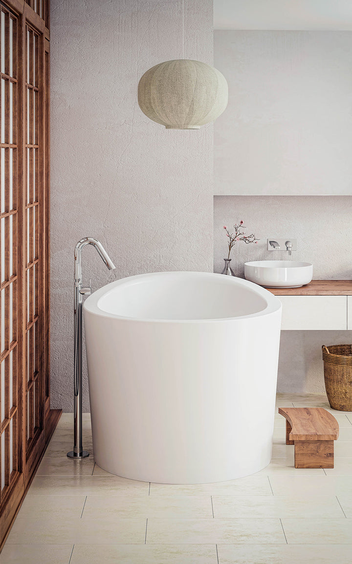 True Ofuro Mini-Wht Solid Surface Bathtub