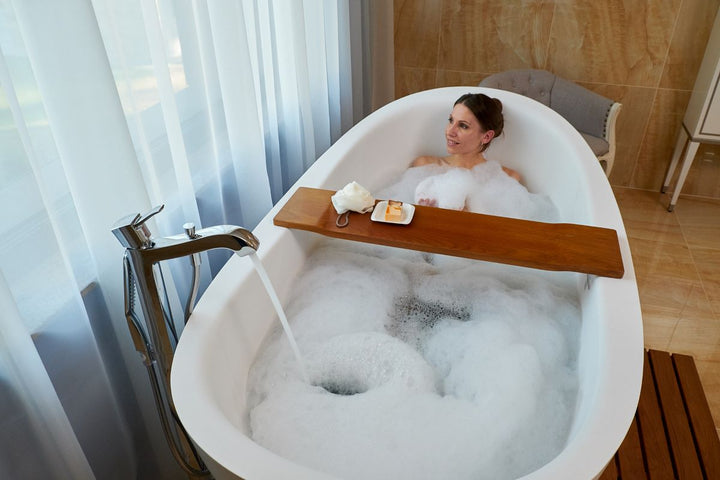 Tidal Waterproof Iroko Wood Bathtub Tray