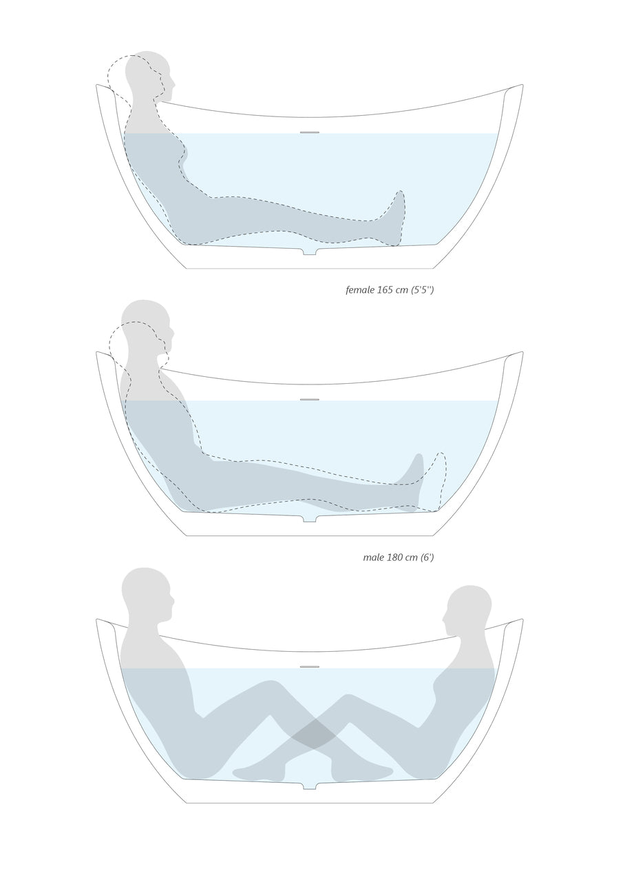 Lillian Black Freestanding AquateX Bathtub