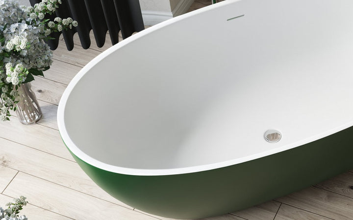 Aquatica Corelia Moss Green-White Stone Bathtub