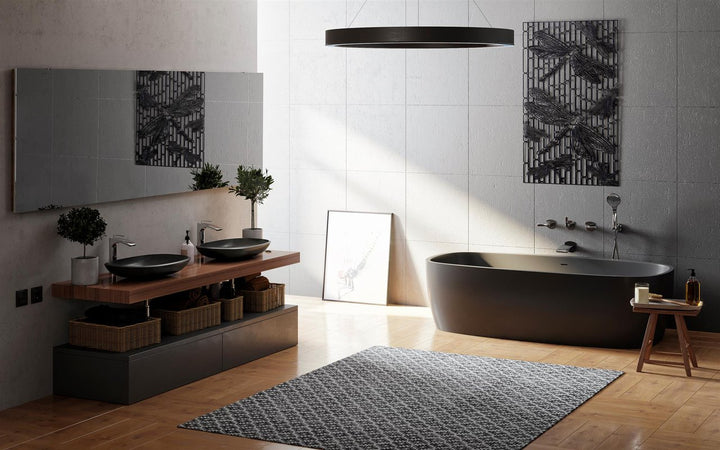 Aquatica Coletta Graphite Black Freestanding Solid Surface Bathtub
