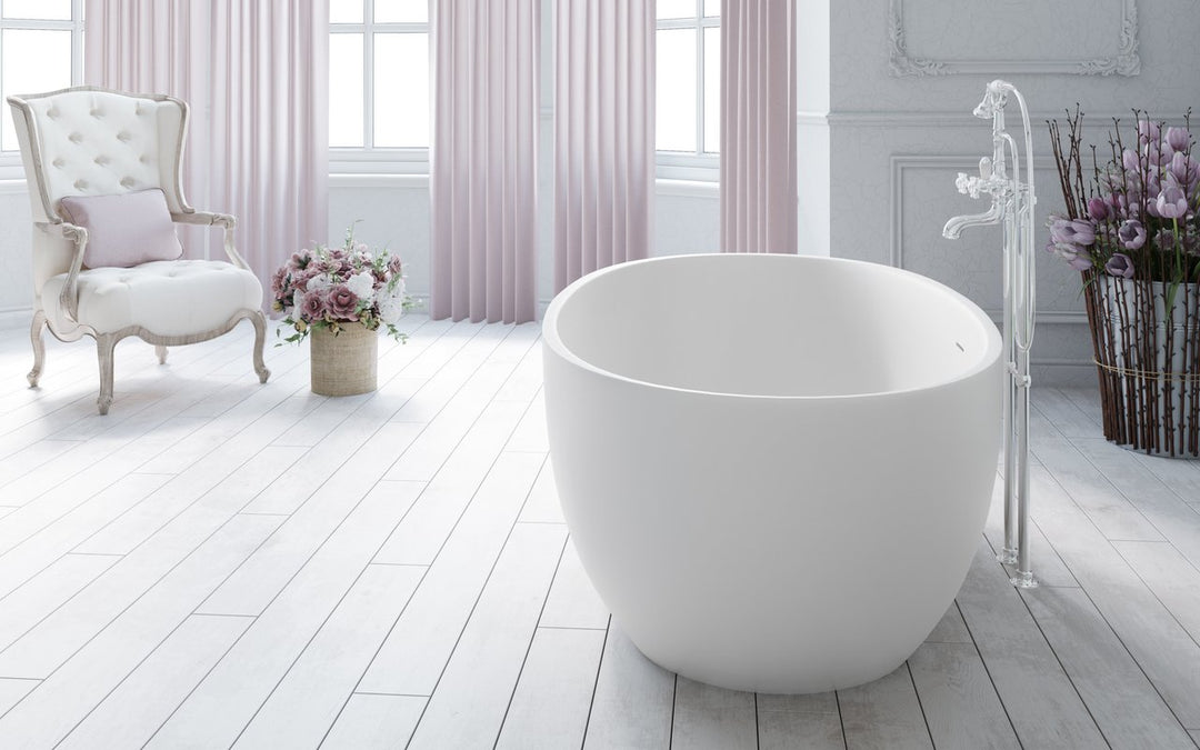Aquatica Corelia-White Freestanding Solid Surface Bathtub