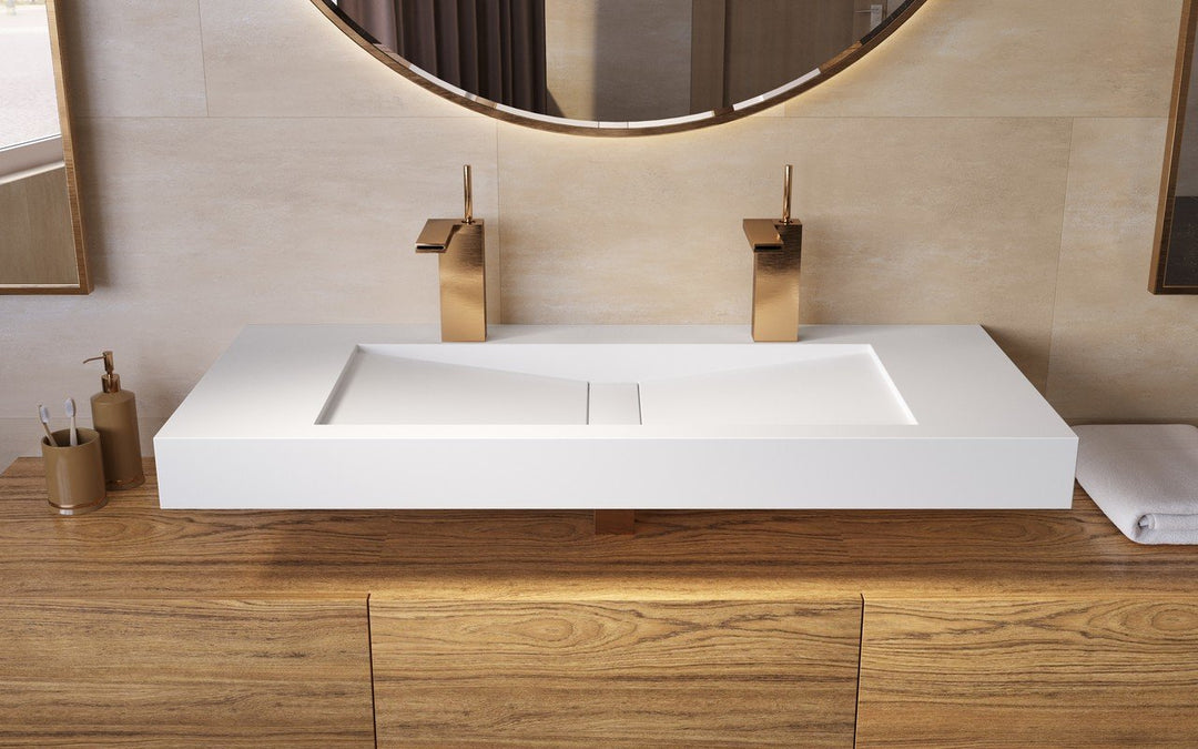 Millennium-120 White Stone Sink