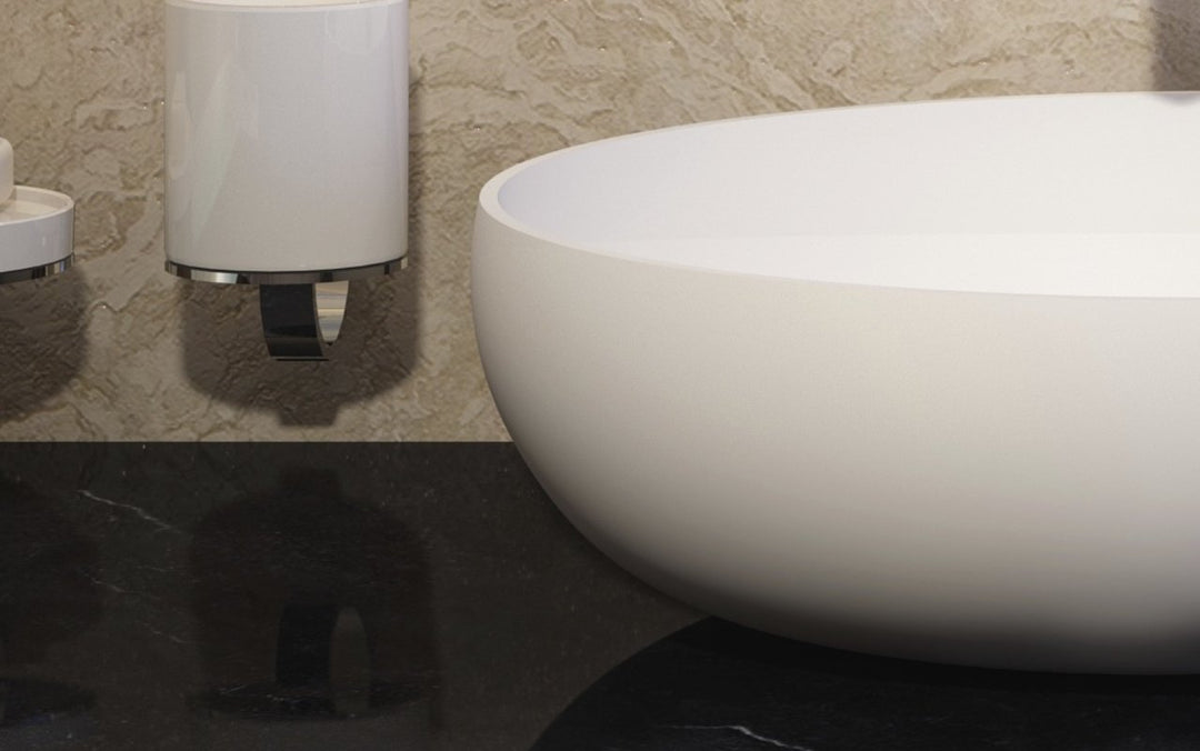 Spoon 2 White Stone Vessel Sink