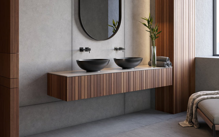 Karolina Black Oval Stone Vessel Sink