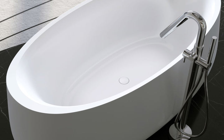 Leah Wht Freestanding Solid Surface Bathtub