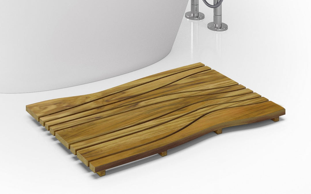 Onde Waterproof Teak Floor Mat