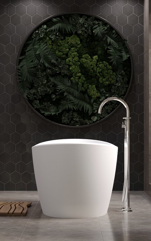 Luna Wht-Matte Stone Bathtub (PureScape 748)