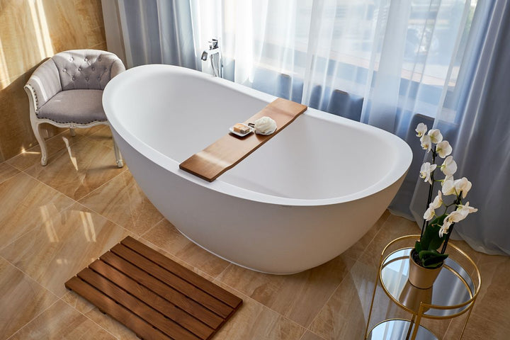 Tidal Waterproof Iroko Wood Bathtub Tray