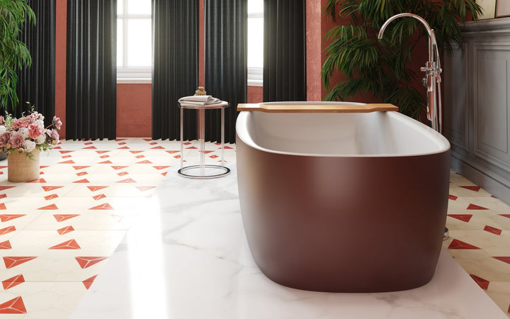 Aquatica Coletta Oxide Red-White Freestanding Bathtub