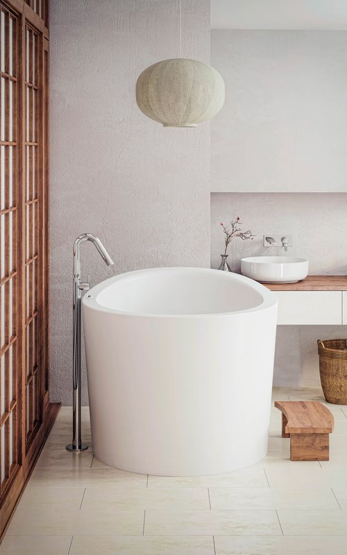 True Ofuro Mini-Wht Tranquility Freestanding Tub