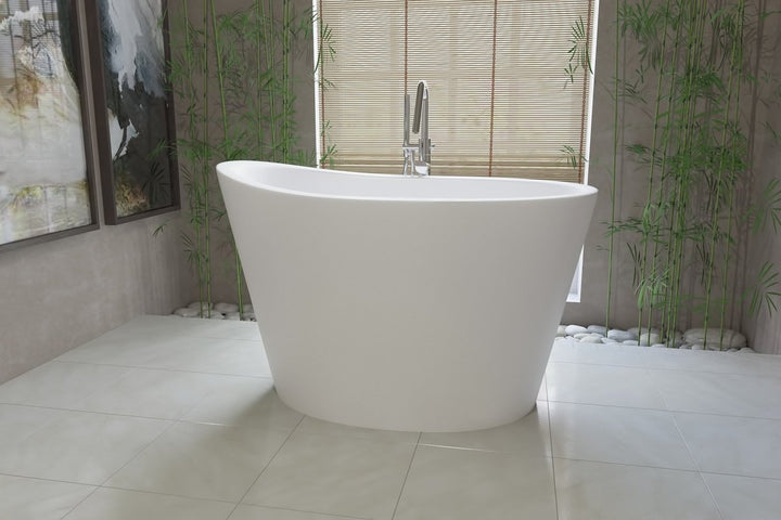 True Ofuro-Wht Freestanding Solid Surface Bathtub