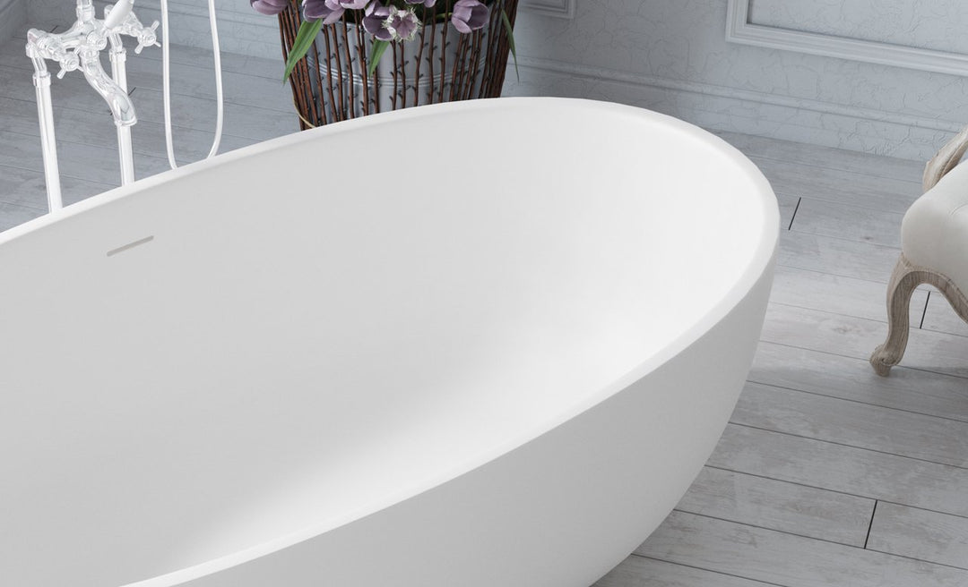 Aquatica Corelia-White Freestanding Solid Surface Bathtub