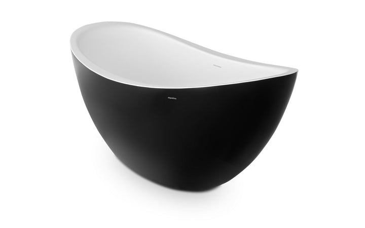 Lillian Blck-Wht Freestanding Stone Bathtub