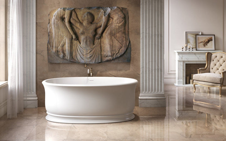 Aquatica Aphrodite-White Freestanding Solid Surface Bathtub