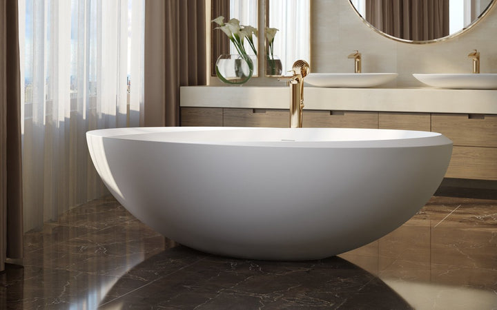 Illusion-Wht Stone Bathtub