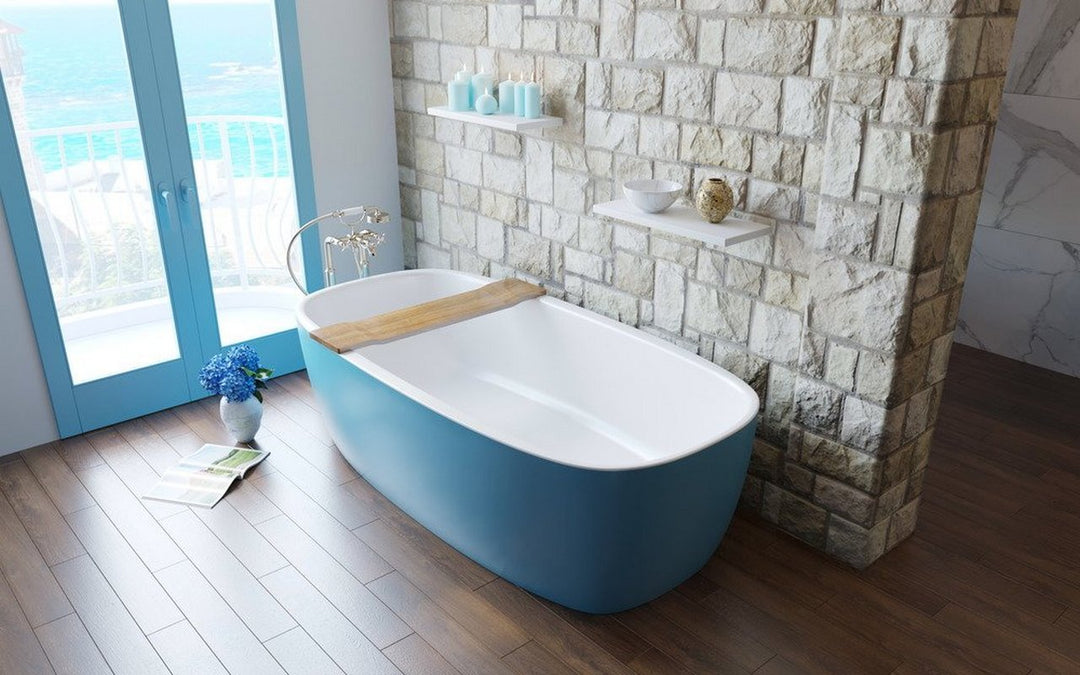 Aquatica Coletta Distant Blue-White Freestanding Bathtub