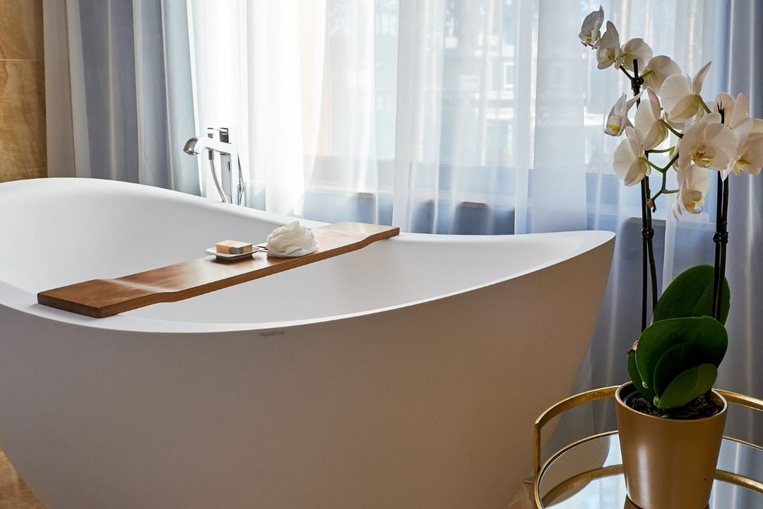 Tidal Waterproof Iroko Wood Bathtub Tray
