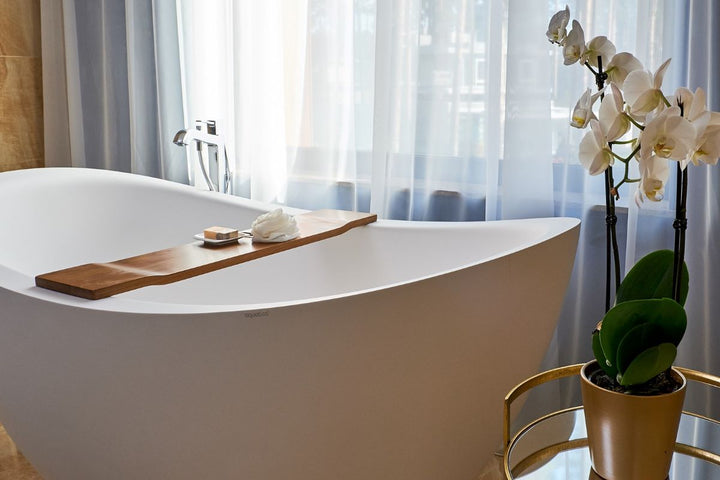 Tidal Waterproof Iroko Wood Bathtub Tray