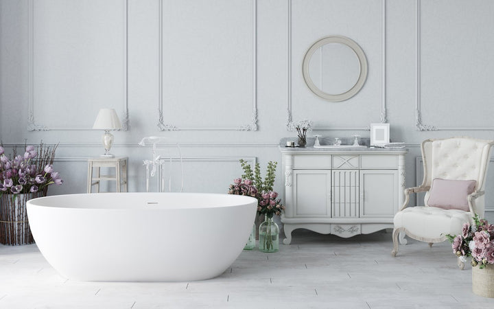 Aquatica Corelia-White Freestanding Solid Surface Bathtub