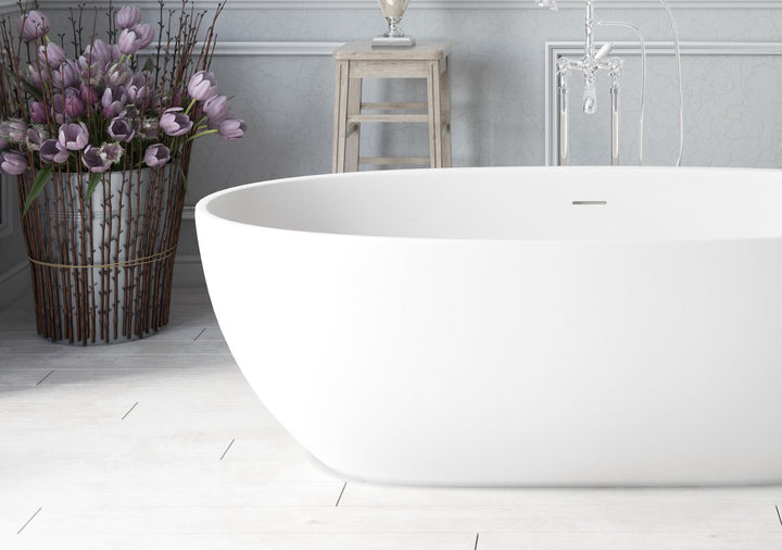 Aquatica Corelia-White Freestanding Solid Surface Bathtub