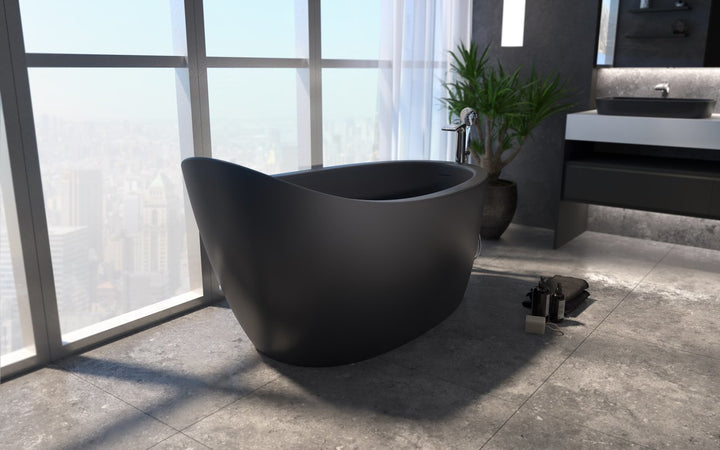 Emmanuelle 2 Black Freestanding AquateX Bathtub