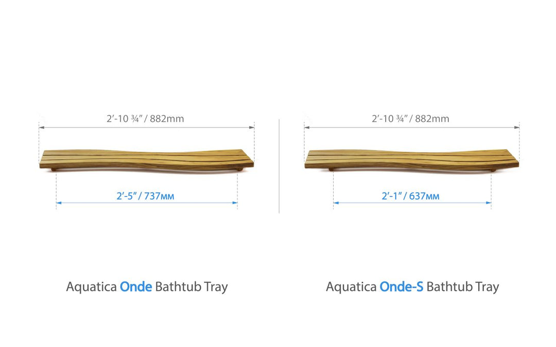 Onde Waterproof Iroko Wood Bathtub Tray
