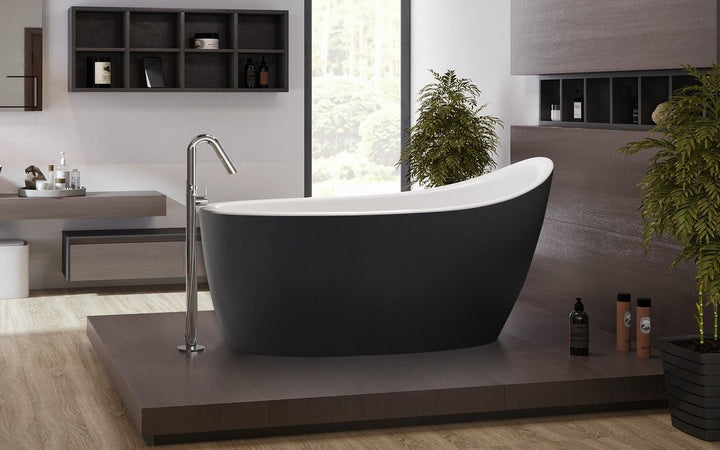 Emmanuelle 2 Blck-Wht Freestanding AquateX Bathtub