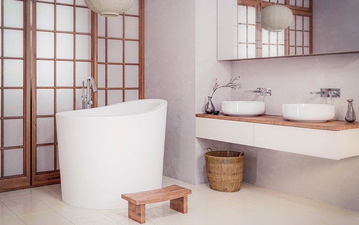 True Ofuro Mini-Wht Solid Surface Bathtub
