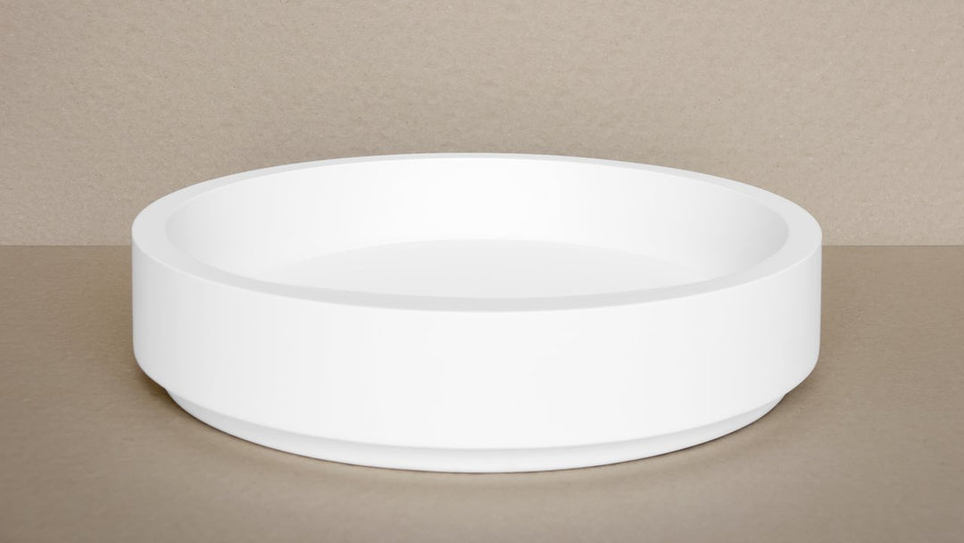 Solace-A Plus White Round Stone Vessel Sink