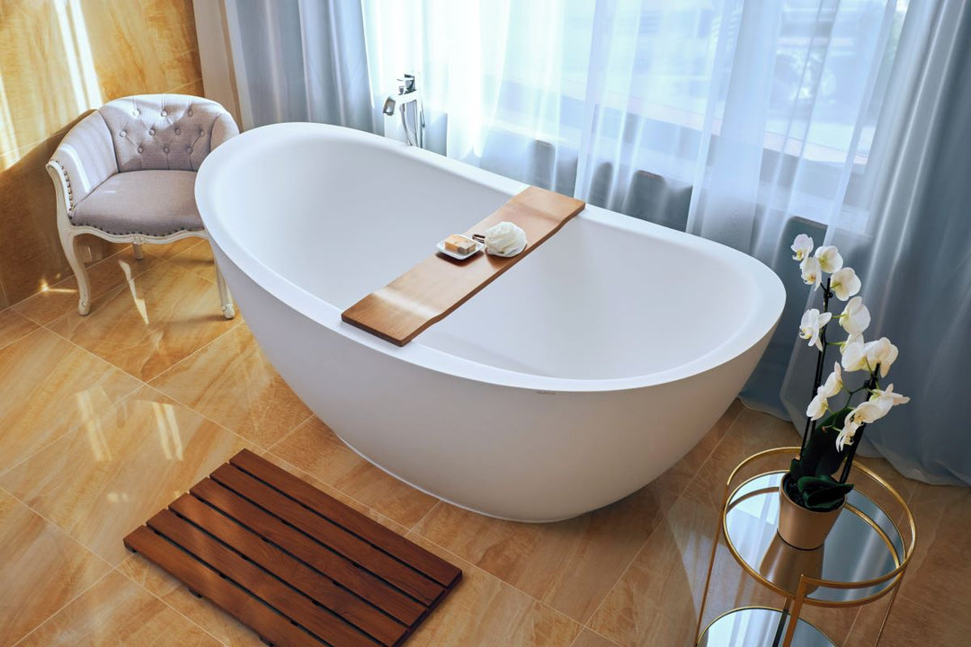 Lillian Wht Freestanding AquateX Bathtub