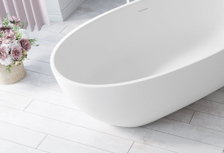 Aquatica Corelia-White Freestanding Solid Surface Bathtub