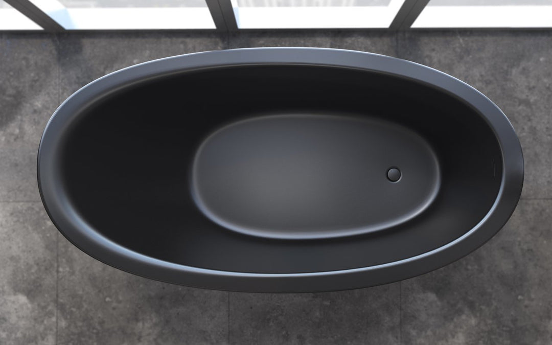 Emmanuelle 2 Black Freestanding AquateX Bathtub