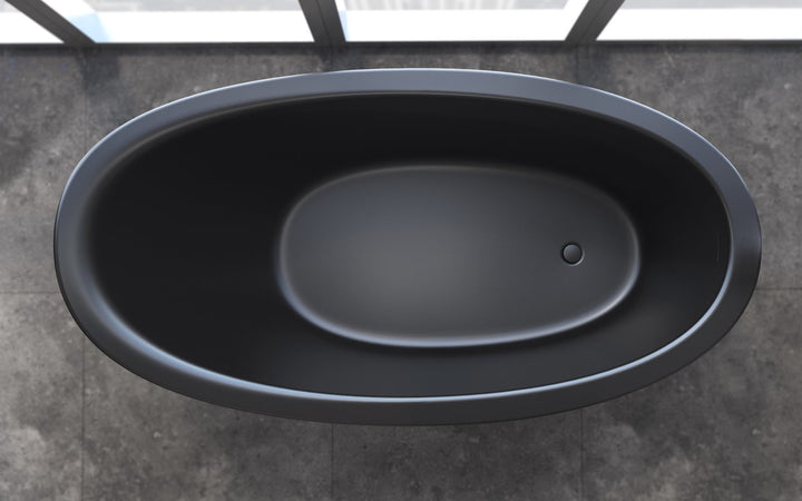 Emmanuelle 2 Black Freestanding AquateX Bathtub