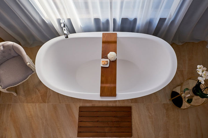 Tidal Waterproof Iroko Wood Bathtub Tray