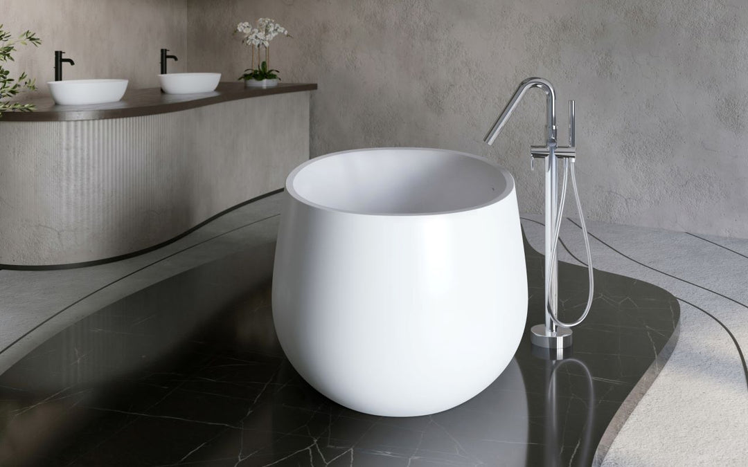 Leah Wht Freestanding Solid Surface Bathtub