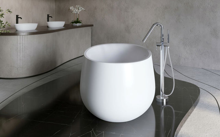 Leah Wht Freestanding Solid Surface Bathtub