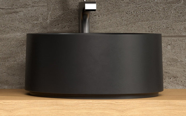 Solace-B Black Round Stone Vessel Sink