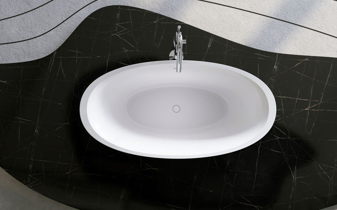 Leah Wht Freestanding Solid Surface Bathtub