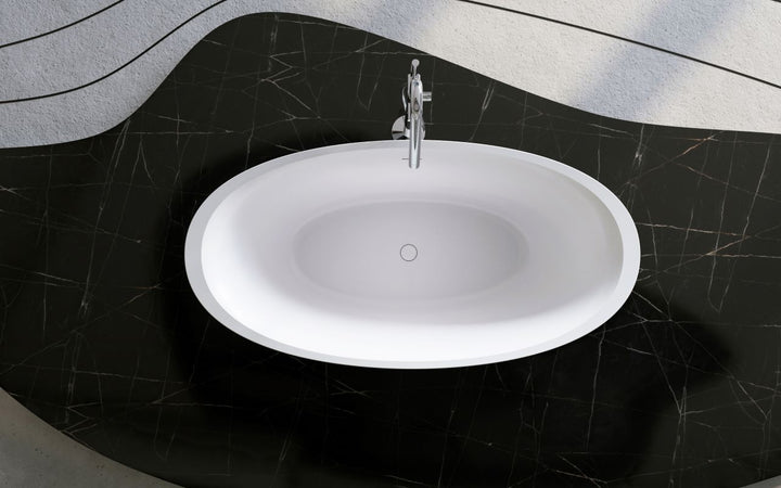 Leah Wht Freestanding Solid Surface Bathtub