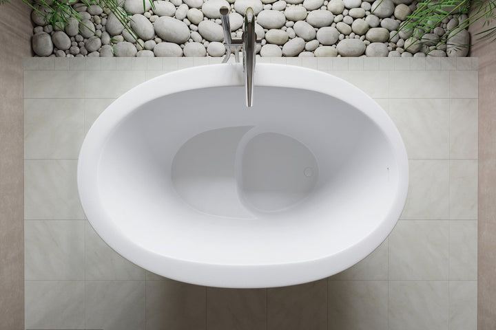 True Ofuro-Wht Freestanding Solid Surface Bathtub