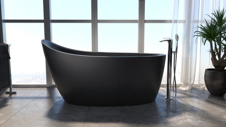 Emmanuelle 2 Black Freestanding AquateX Bathtub