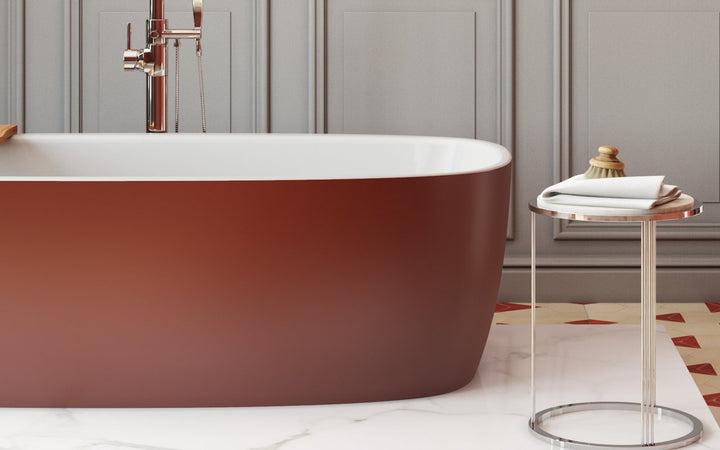 Aquatica Coletta Oxide Red-White Freestanding Bathtub