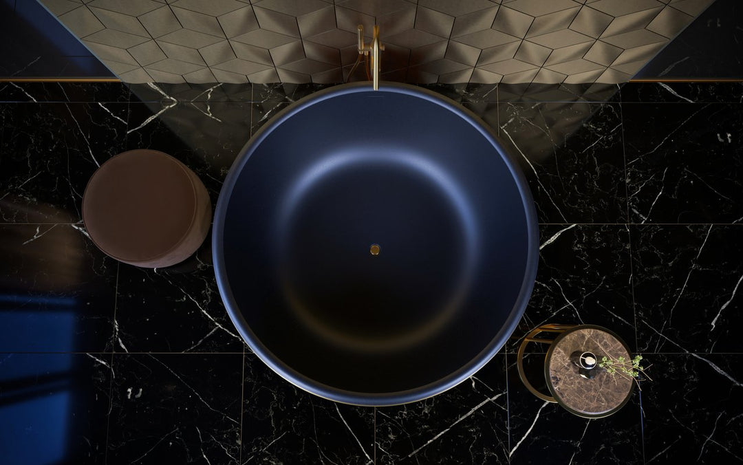 Aura Mini Victorian Gold-Black Stone Bathtub