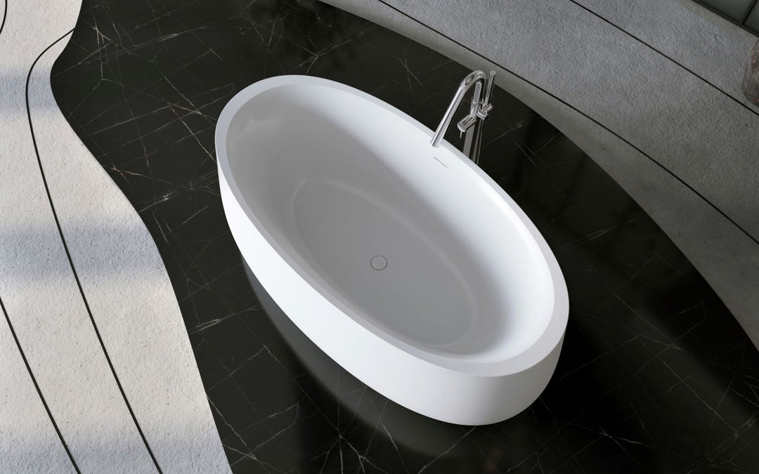 Leah Wht Freestanding Solid Surface Bathtub