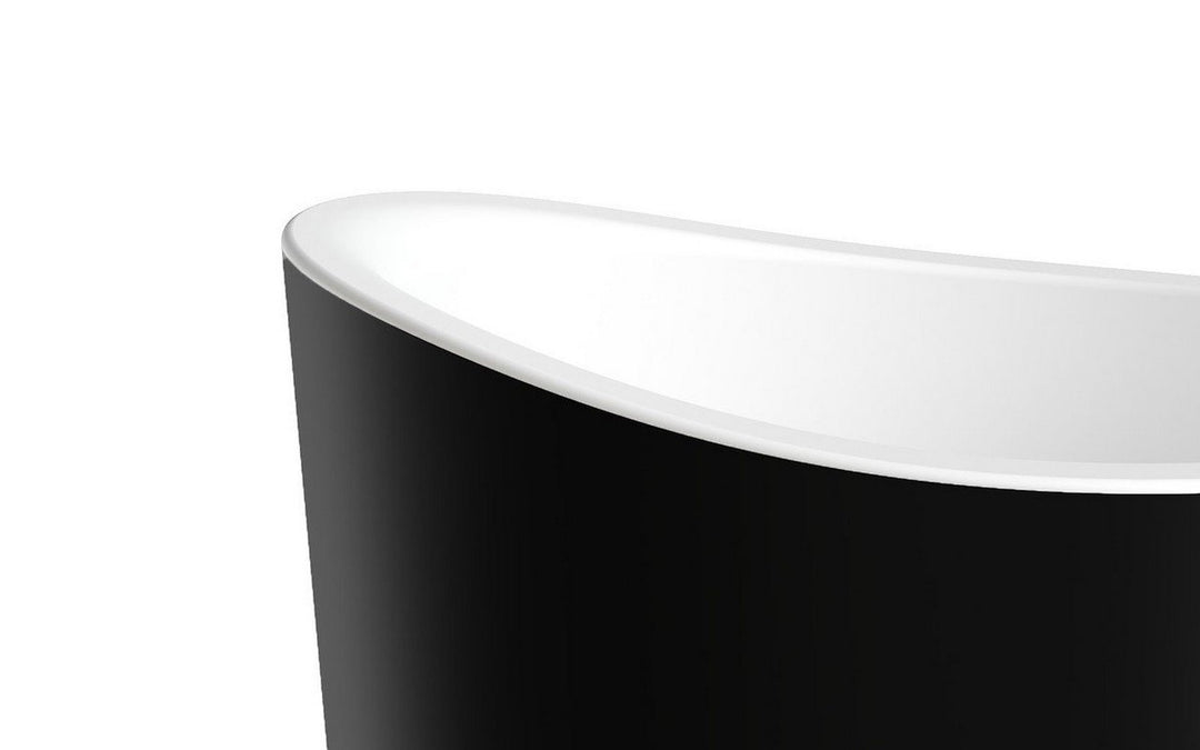True Ofuro Mini Blck-Wht Solid Surface Bathtub