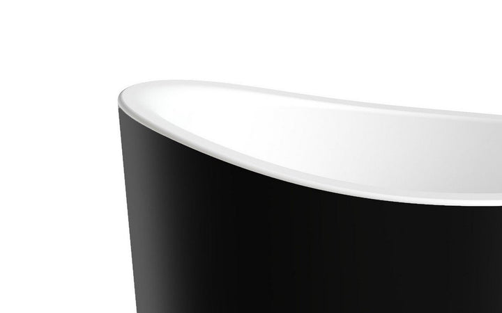 True Ofuro Mini Blck-Wht Solid Surface Bathtub