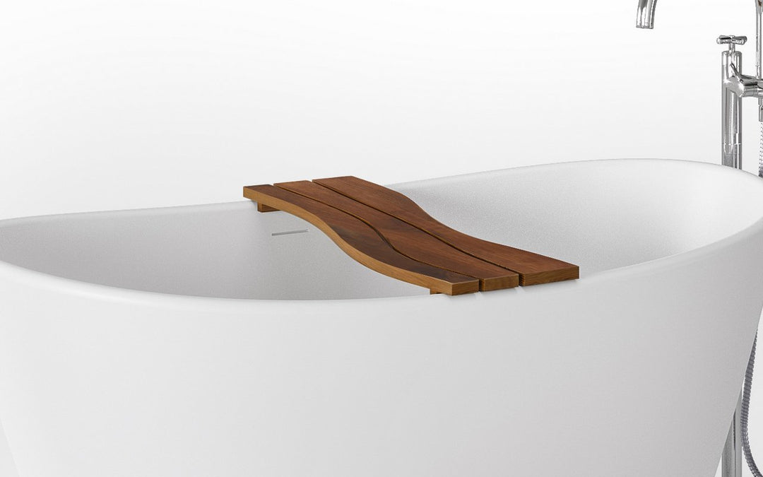Onde-S Waterproof Iroko Wood Bathtub Tray